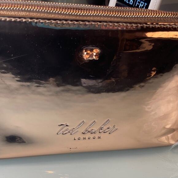 Ted Baker Metallic Rose Gold cosmetic bag - Picture 2 of 7